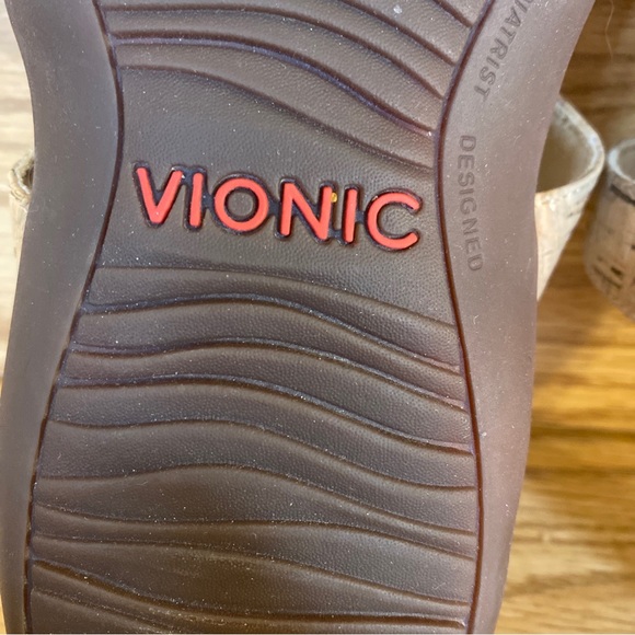 Vionic Aubrey Strap Sandals Shoes Women’s US Size 9 Brown Cork Orthotic - Picture 11 of 12